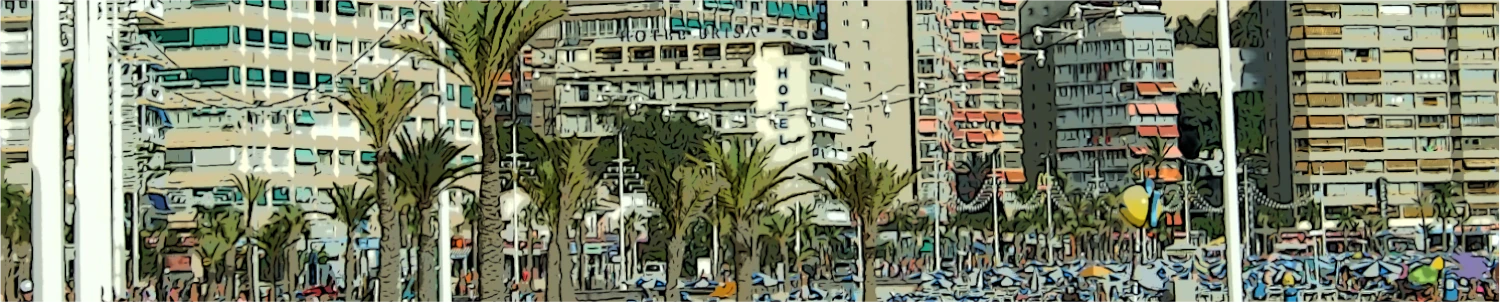 Benidorm one of the several beaches in the resort of benidorm in spain